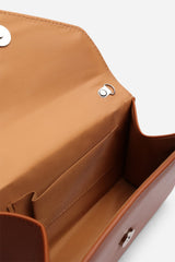 Marina Structured Top Handle Shoulder Bag In Dark Brown