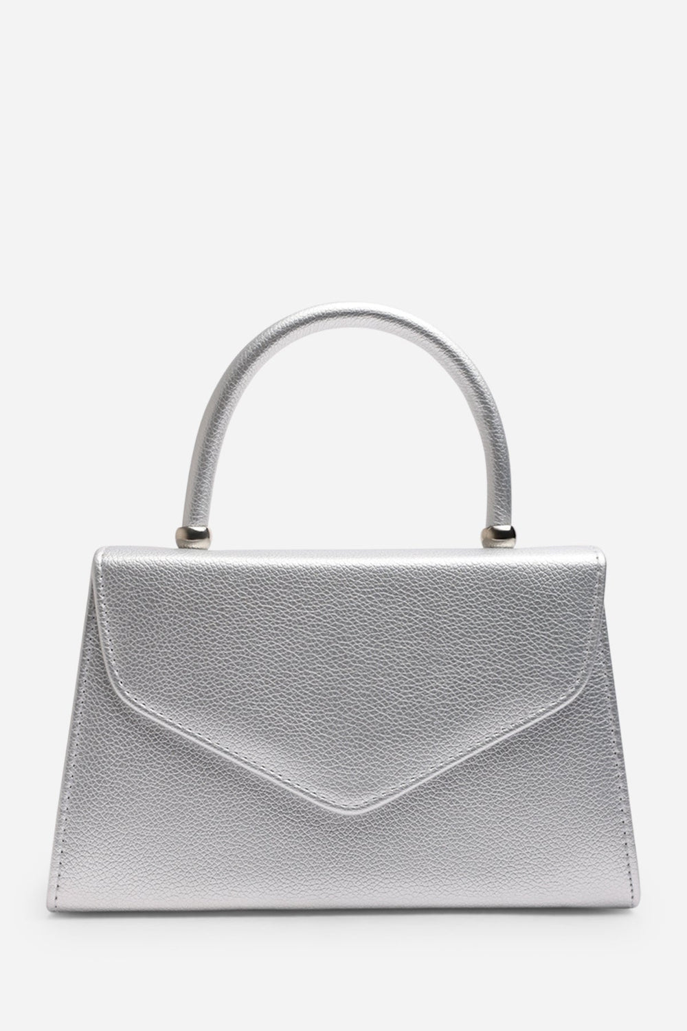 Marina Structured Top Handle Shoulder Bag In Silver