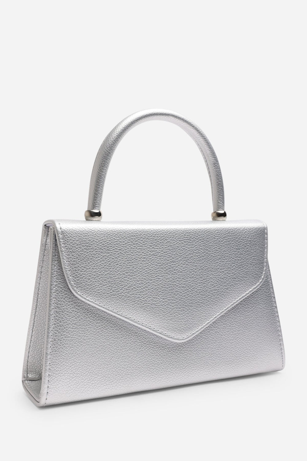 Marina Structured Top Handle Shoulder Bag In Silver