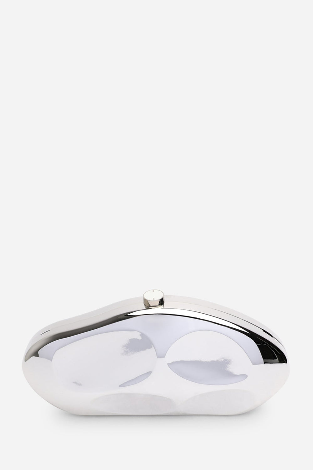 Nude Sculpted Evening Clutch Bag in Silver