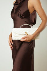 Petal Envelope Style Woven Clutch Bag