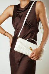 Petal Envelope Style Woven Clutch Bag