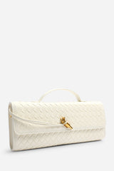 Petal Envelope Style Woven Clutch Bag