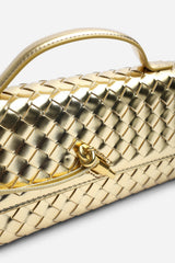 Petal Envelope Style Woven Clutch Bag