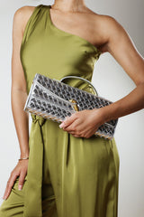Petal Envelope Style Woven Clutch Bag