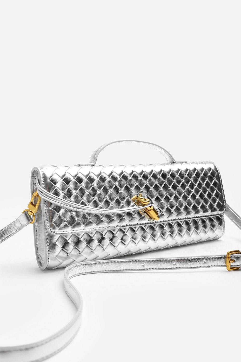 Petal Envelope Style Woven Clutch Bag