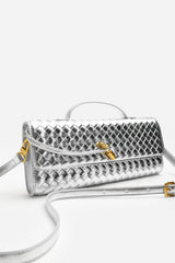 Petal Envelope Style Woven Clutch Bag