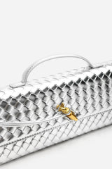 Petal Envelope Style Woven Clutch Bag