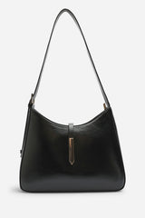 Grivya Leather Shoulder Bag With Trim Detail