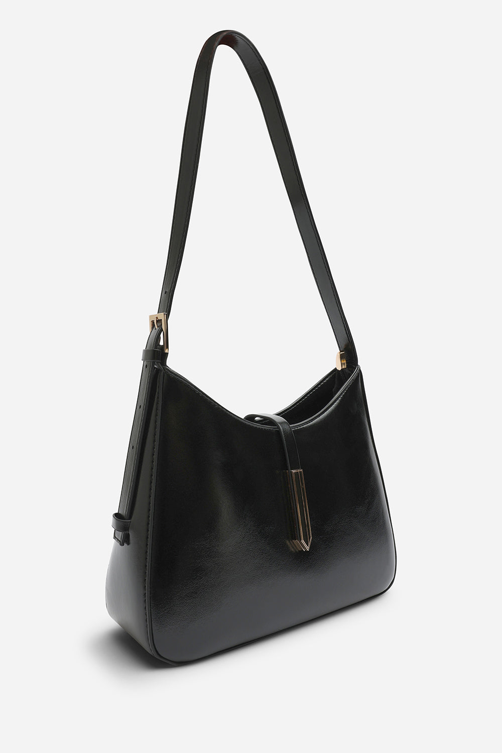 Grivya Leather Shoulder Bag With Trim Detail
