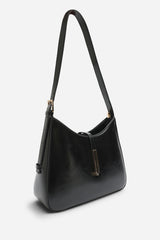 Grivya Leather Shoulder Bag With Trim Detail