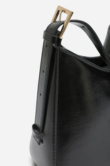 Grivya Leather Shoulder Bag With Trim Detail