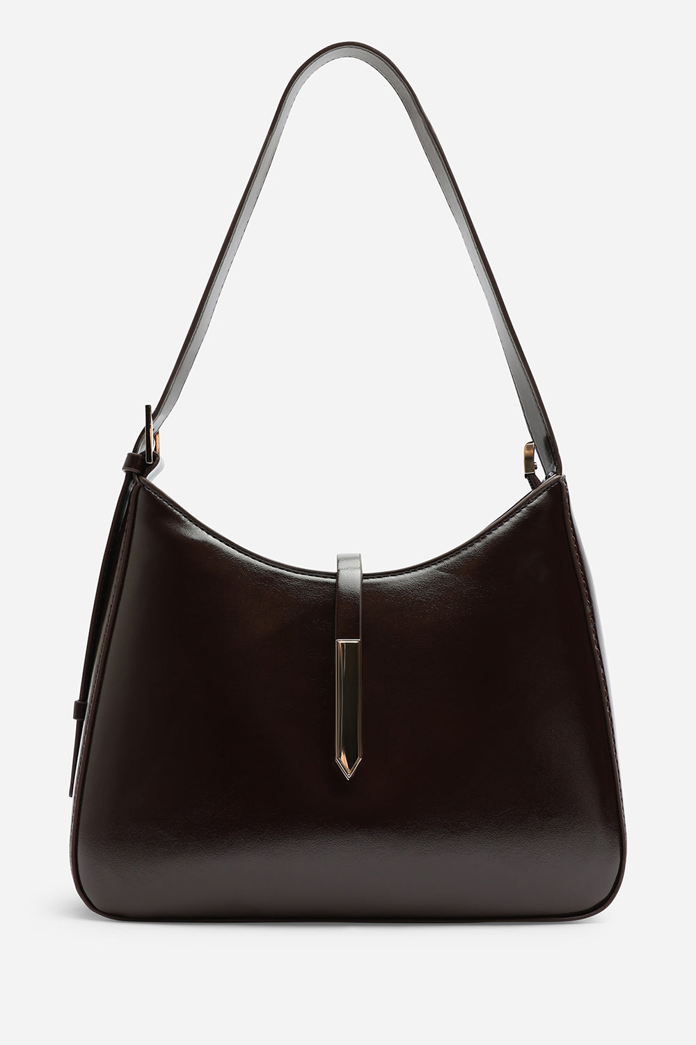 Grivya Leather Shoulder Bag With Trim Detail
