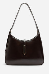 Grivya Leather Shoulder Bag With Trim Detail