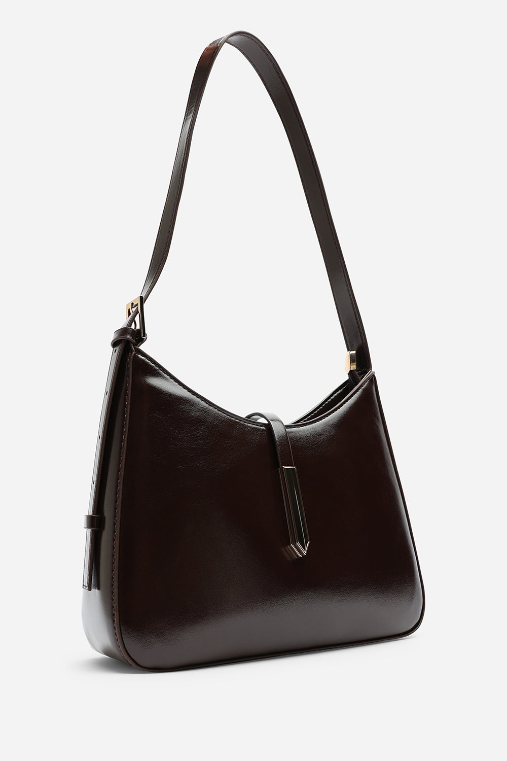 Grivya Leather Shoulder Bag With Trim Detail