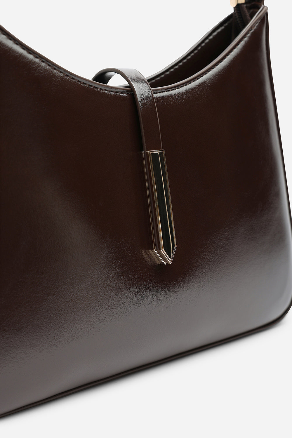 Grivya Leather Shoulder Bag With Trim Detail