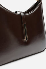 Grivya Leather Shoulder Bag With Trim Detail