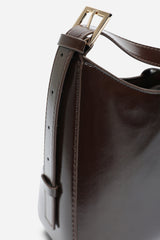 Grivya Leather Shoulder Bag With Trim Detail