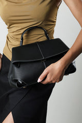 Galyx Leather Top Handle Cross Body Bag