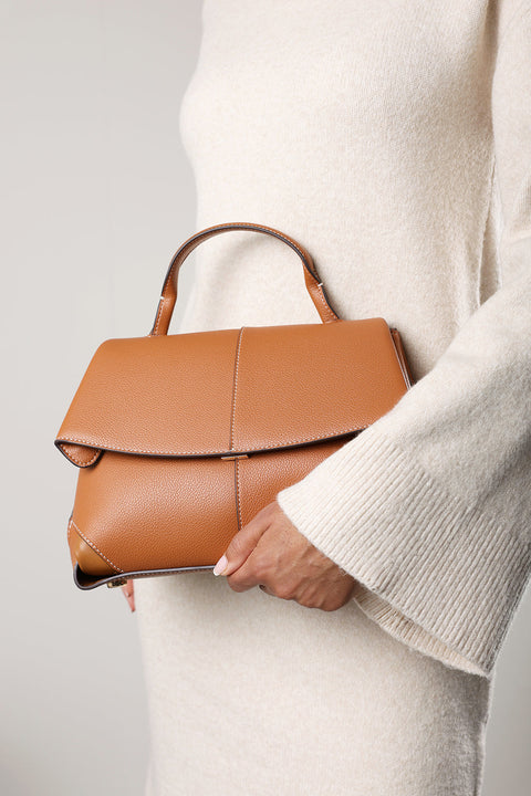 Galyx Leather Top Handle Cross Body Bag