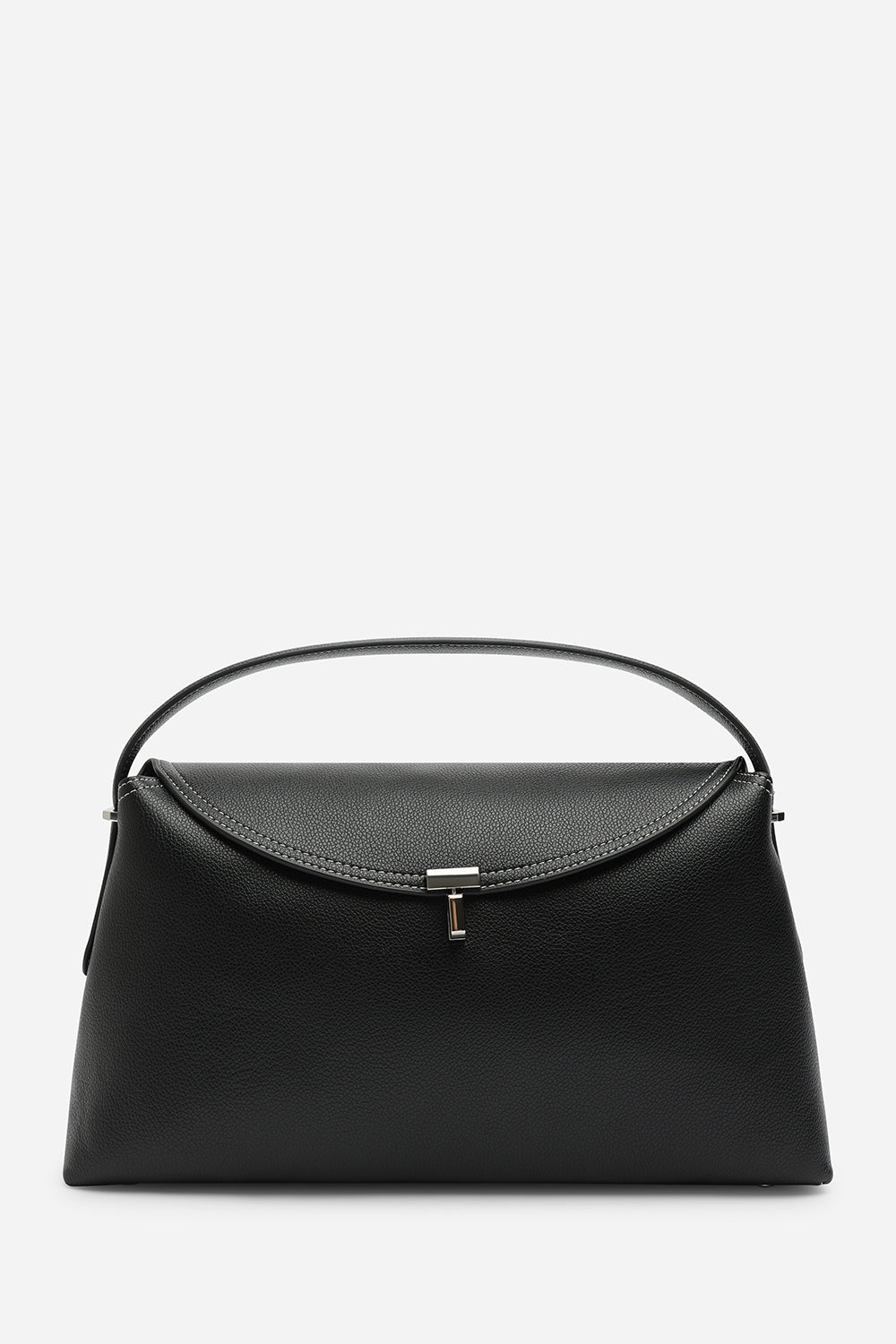 Havina Leather Grab Bag with Gold Clasp Detail