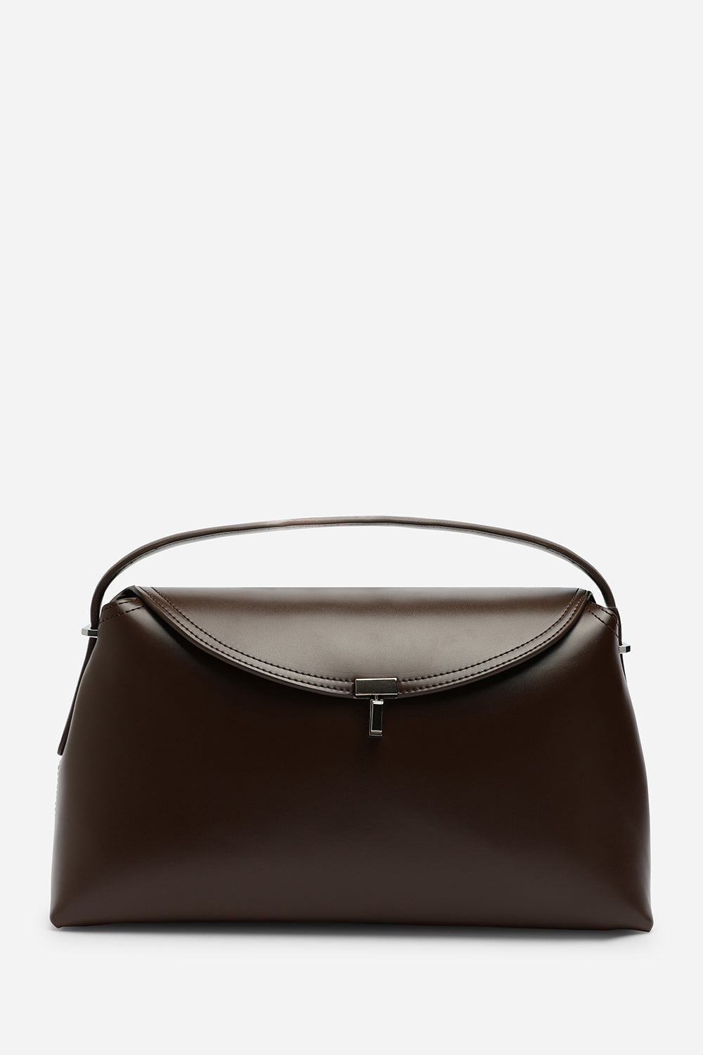 Havina Leather Grab Bag with Gold Clasp Detail