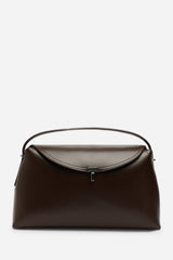 Havina Leather Grab Bag with Gold Clasp Detail