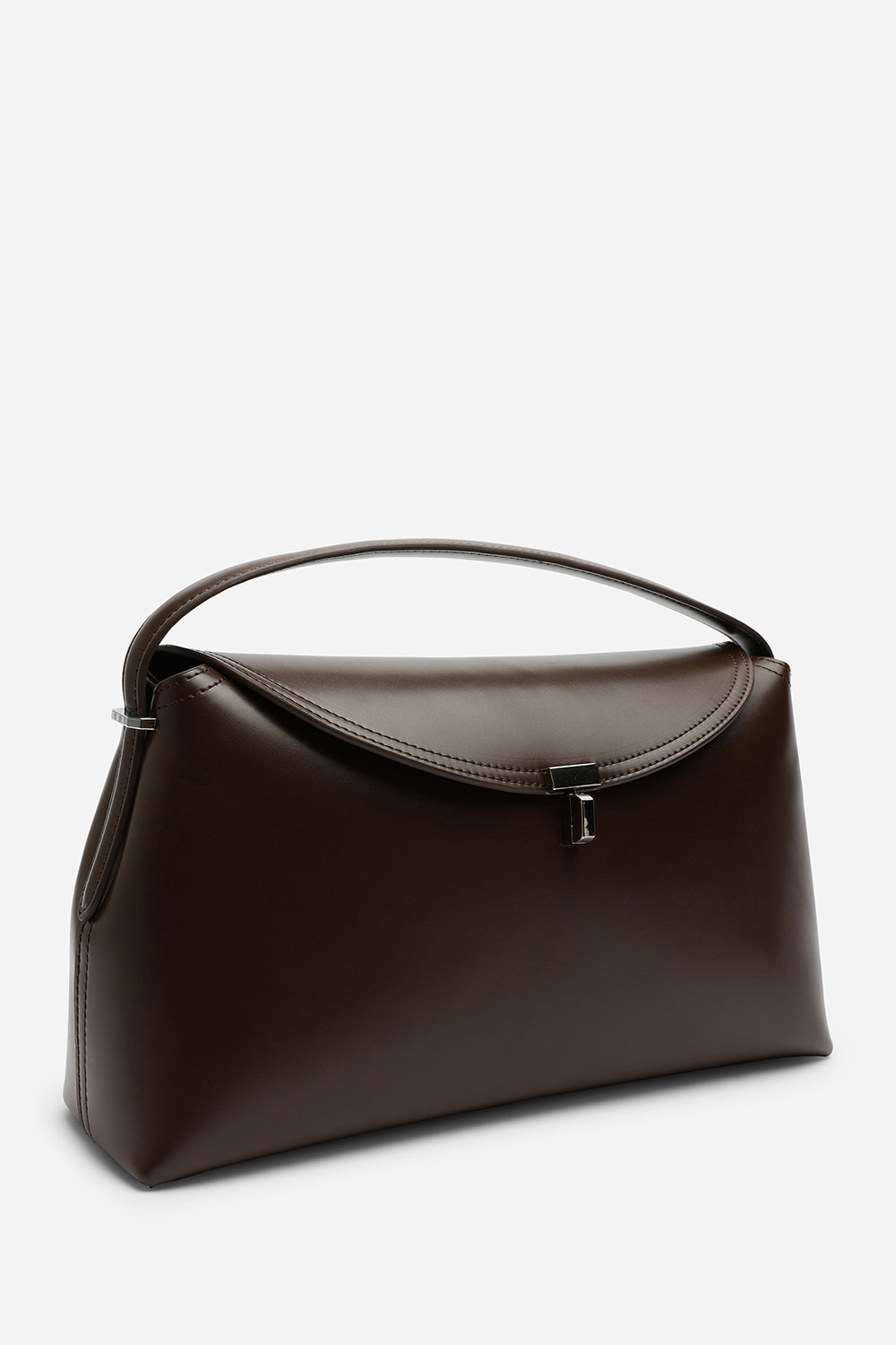 Havina Leather Grab Bag with Gold Clasp Detail