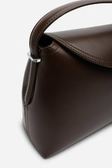Havina Leather Grab Bag with Gold Clasp Detail