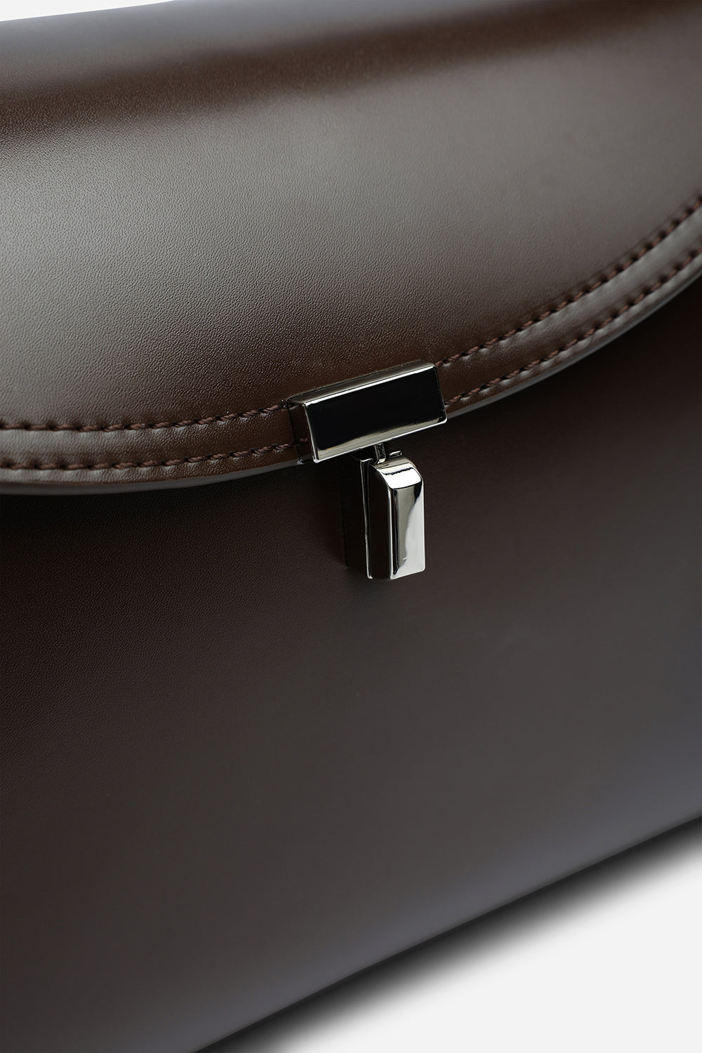 Havina Leather Grab Bag with Gold Clasp Detail