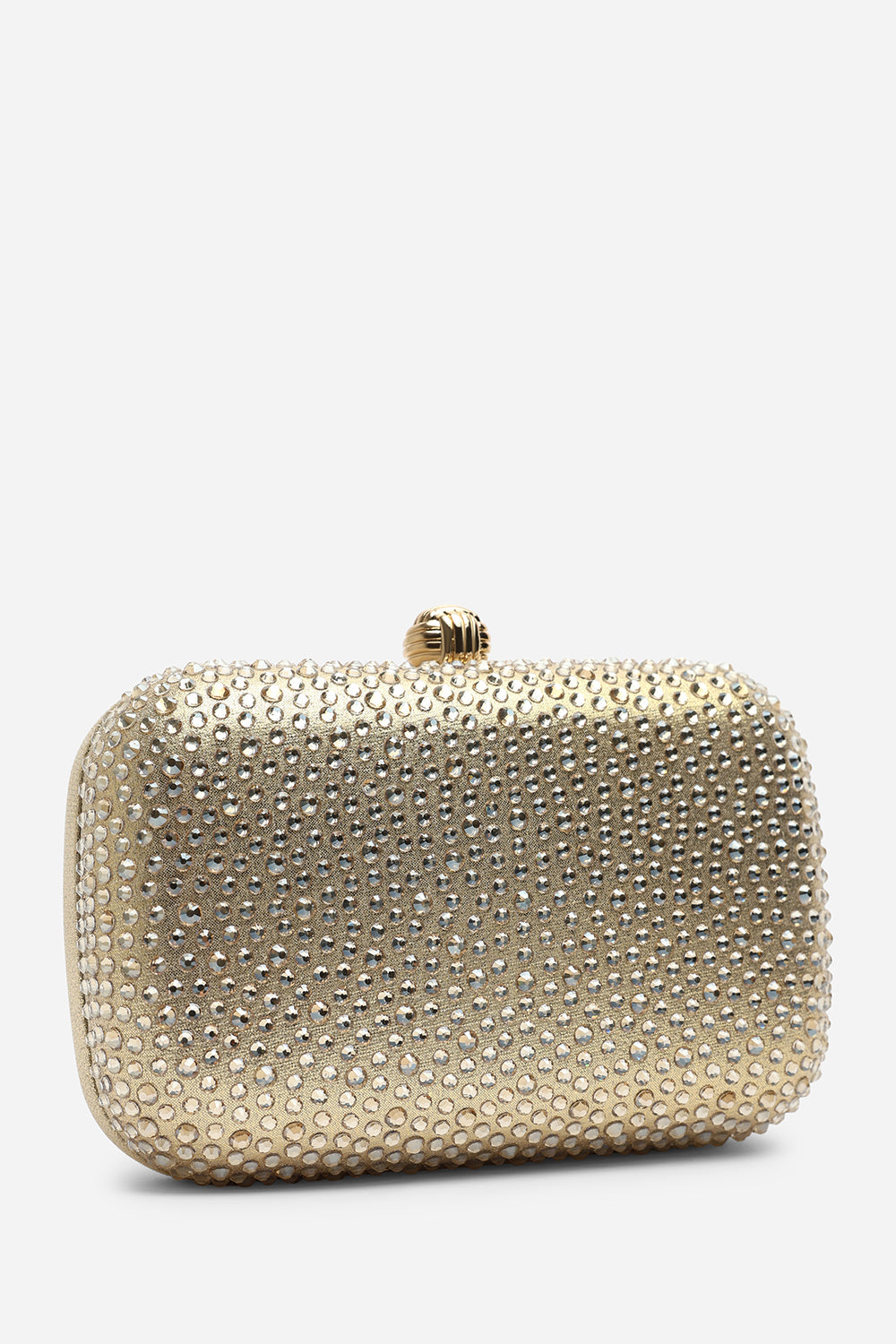 Lixelle Gold Crystal Embellished Evening Clutch Bag