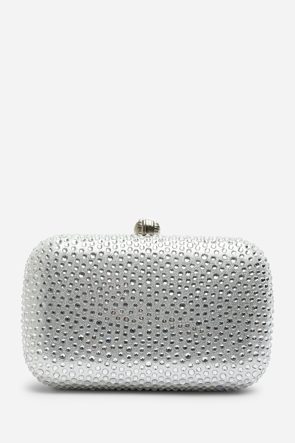 Lixelle Silver Crystal Embellished Evening Clutch Bag
