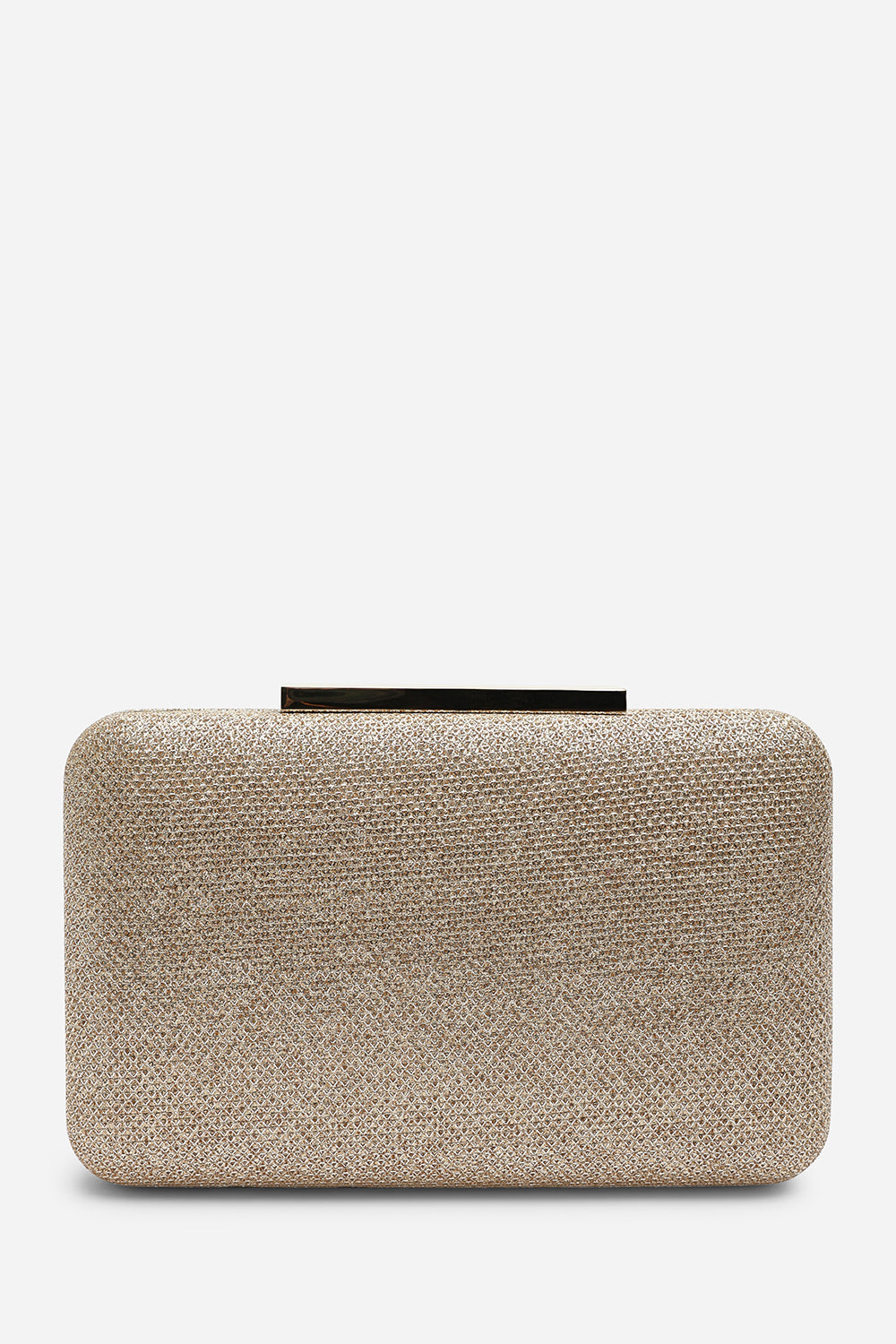 Lavena Light Gold Shimmer Box Clutch Bag