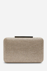 Lavena Light Gold Shimmer Box Clutch Bag