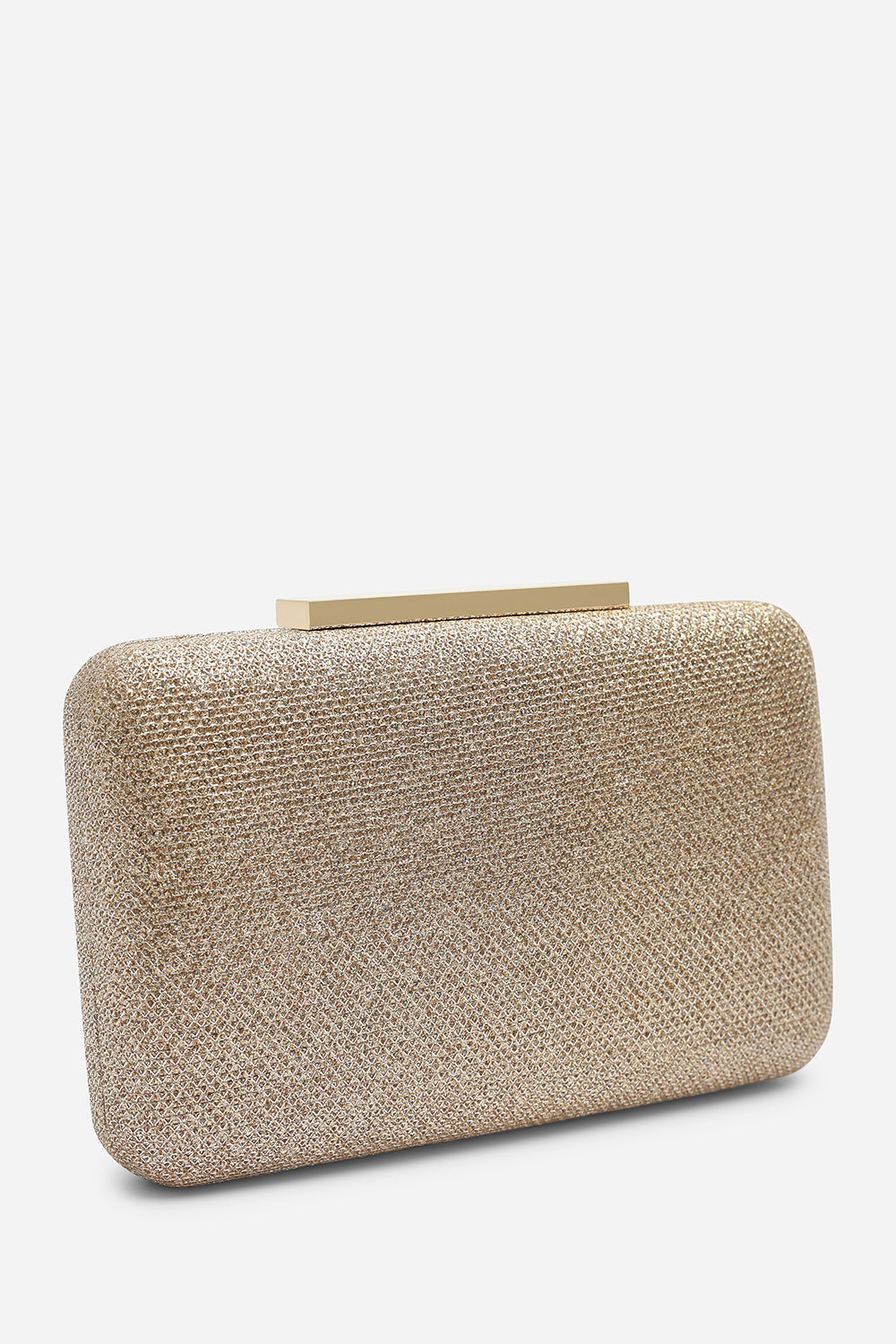 Lavena Light Gold Shimmer Box Clutch Bag