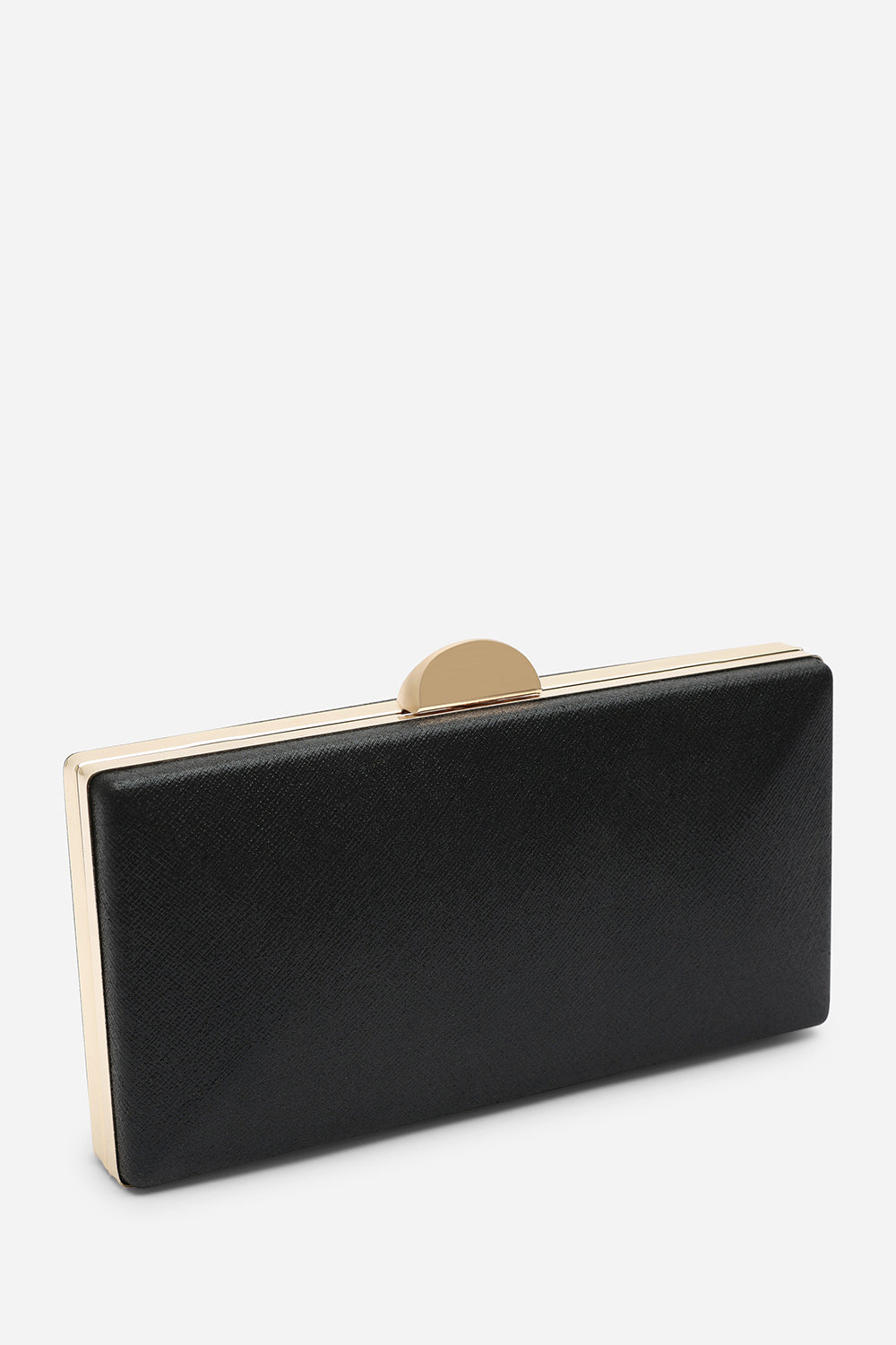Melyra Black Shimmer Box Evening Clutch Bag