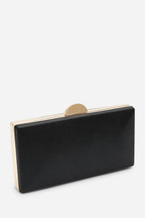 Melyra Black Shimmer Box Evening Clutch Bag