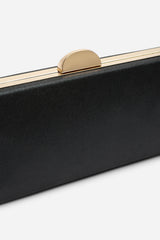 Melyra Black Shimmer Box Evening Clutch Bag