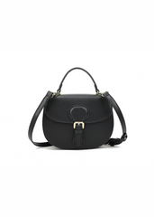 CHATEAU CROSS BODY TOP HANDLE BAG IN BLACK FAUX LEATHER