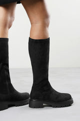 Elvane Stretch Chunky Knee High Sock Boot