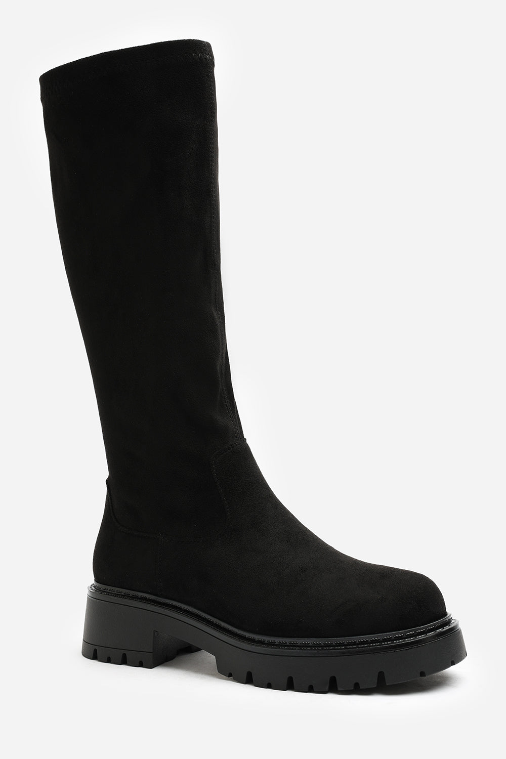 Elvane Stretch Chunky Knee High Sock Boot
