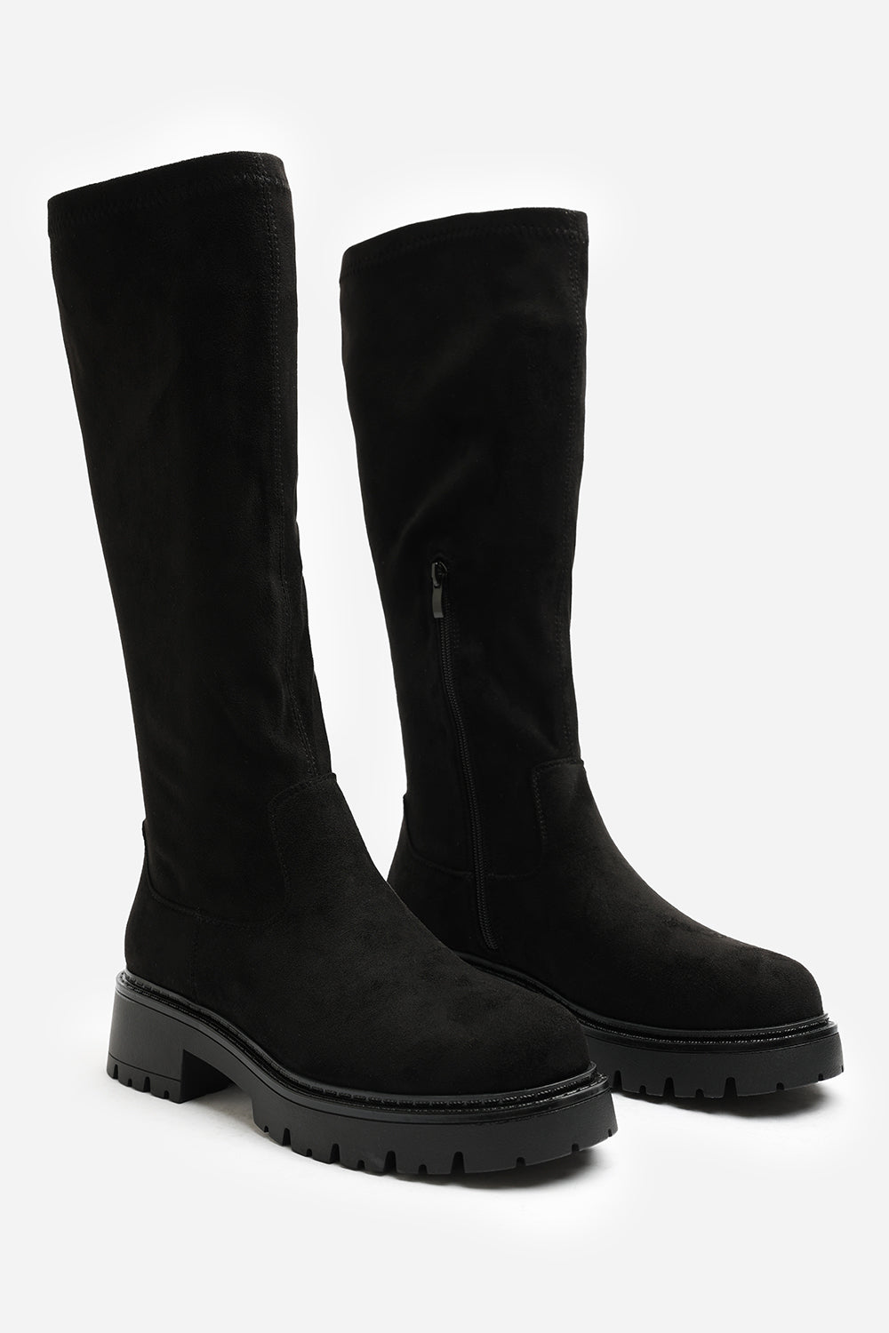 Elvane Stretch Chunky Knee High Sock Boot