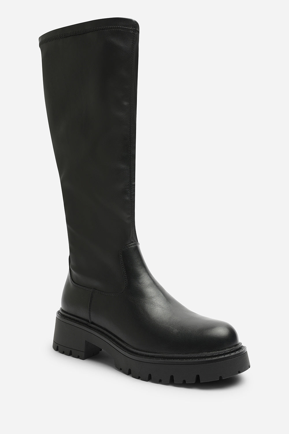 Elvane Stretch Chunky Knee High Sock Boot