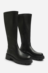 Elvane Stretch Chunky Knee High Sock Boot