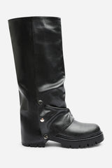 Cavelle Ruched Fold Down Chunky Knee High Boot