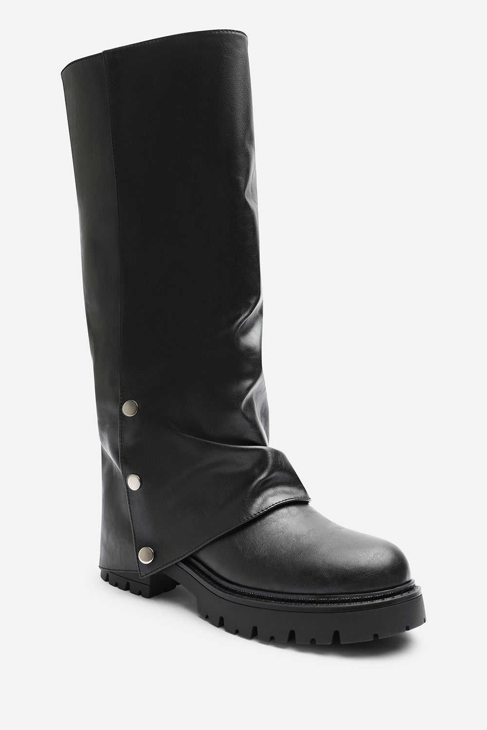 Cavelle Ruched Fold Down Chunky Knee High Boot