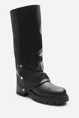 Cavelle Ruched Fold Down Chunky Knee High Boot
