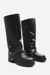 Cavelle Ruched Fold Down Chunky Knee High Boot