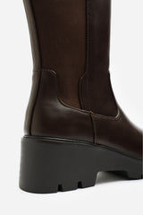 Erelia Stretch Panel Buckle Detail Wedge Boots
