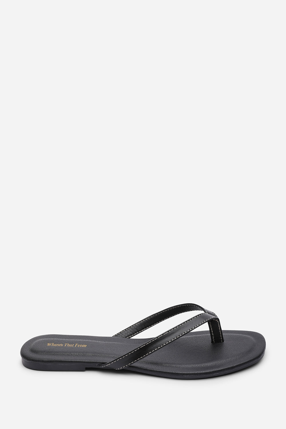 Arrow Black Flip Flop Sandal With Contrast Stitch Detail